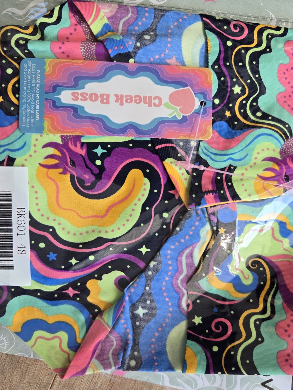 Cheek Boss Women's Colorful Dragon-Print Panties in Multicolor